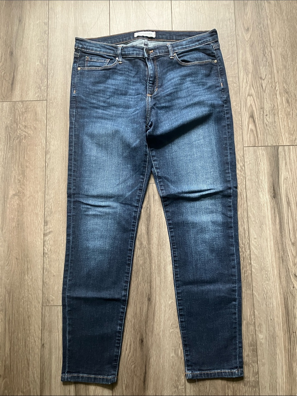 Banana Republic Luxe Touch Skinny Ankle Jeans Dark Indigo Stretch Denim 29